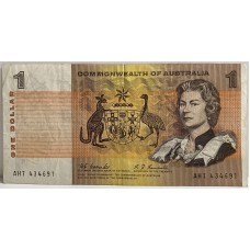 AUSTRALIA 1967 . ONE 1 DOLLAR BANKNOTE . COOMBS/RANDALL